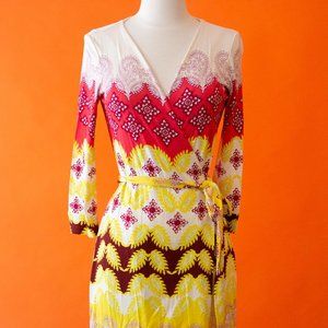 Diane von Furtstenberg print wrap dress size 6